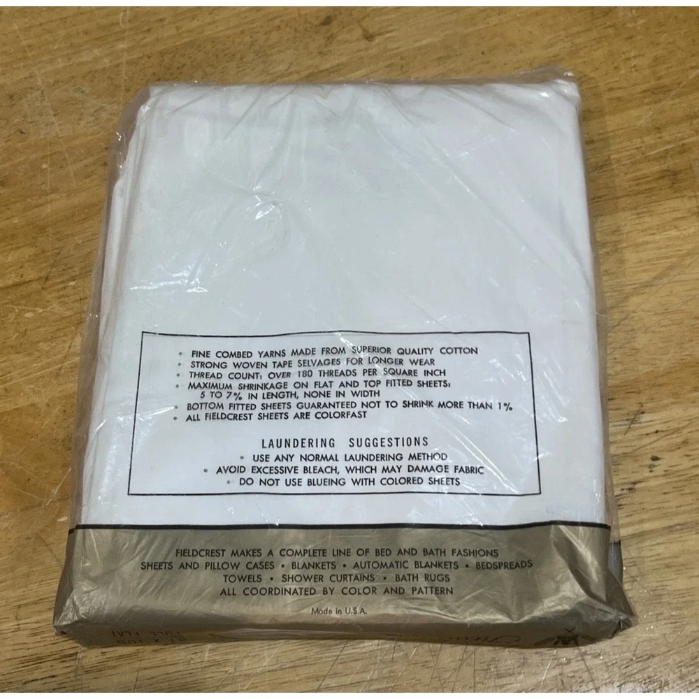 Vintage Fieldcrest Perfection Fine Combed Percale Full Flat Sheet White 81 x 104